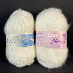 🇨🇦 Rare Vintage White Yarn Bundle | Retro Sears & Zellers Fiber Art Supplies (2)